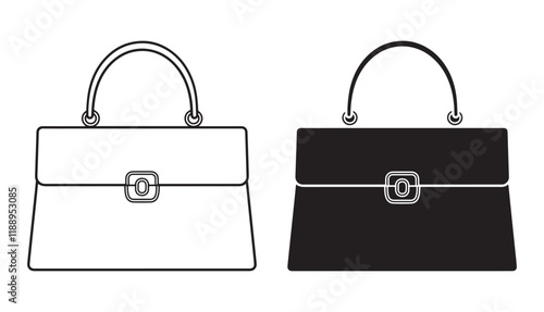women's handbag vector icon line art illustration