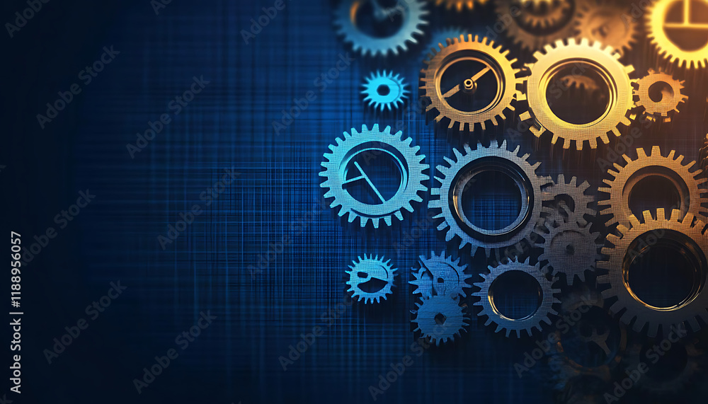 Cogs and gear wheel mechanisms. Concepts ideas for hi-tech digital technology and engineering design. Abstract technical background of mechanical engineering technological progress and innovation
Cogs and gear wheel mechanisms. Concepts ideas for hi-tech digital technology and engineering design. Abstract technical background of mechanical engineering technological progress and innovation