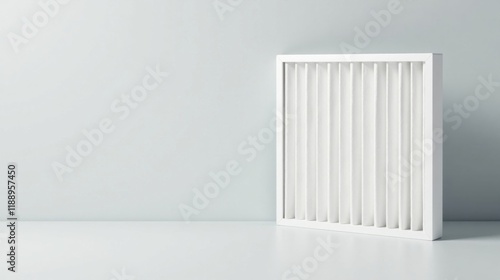 Wallpaper Mural A pristine white pleated air filter stands against a minimalist backdrop, symbolizing clean air and efficient ventilation systems for improved indoor air quality Torontodigital.ca