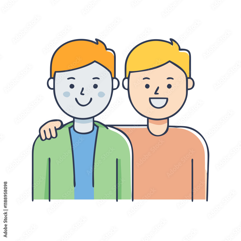 friends smiling together vector icon, friends smiling together vector illustration - simple illustration of friends smiling together, perfect for logos,and friends smiling together -themed designs. friends smiling together vector icon, friends smiling together vector illustration - simple illustration of friends smiling together, perfect for logos,and friends smiling together -themed designs.