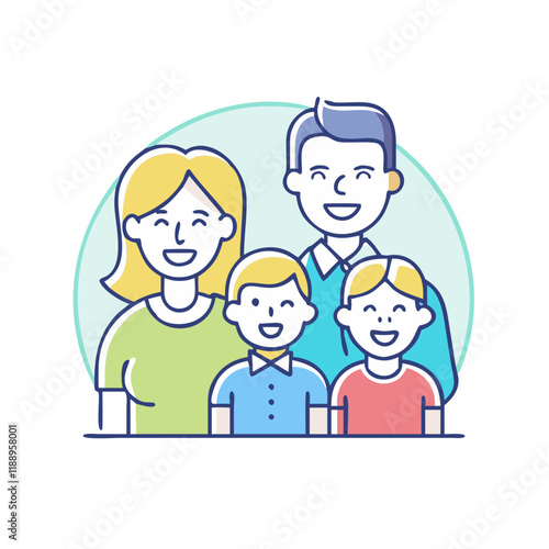 family smiling vector icon, family smiling vector illustration - simple illustration of family smiling, perfect for logos,and family smiling -themed designs.