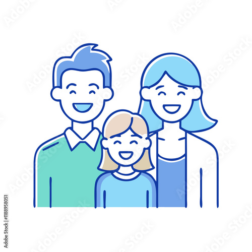 family smiling vector icon, family smiling vector illustration - simple illustration of family smiling, perfect for logos,and family smiling -themed designs. photo