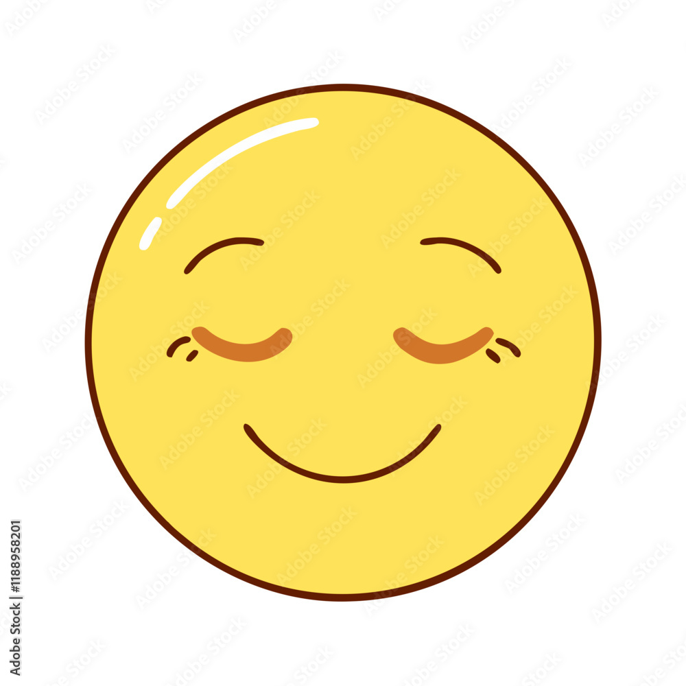Fototapeta premium happy face with closed eyes icon