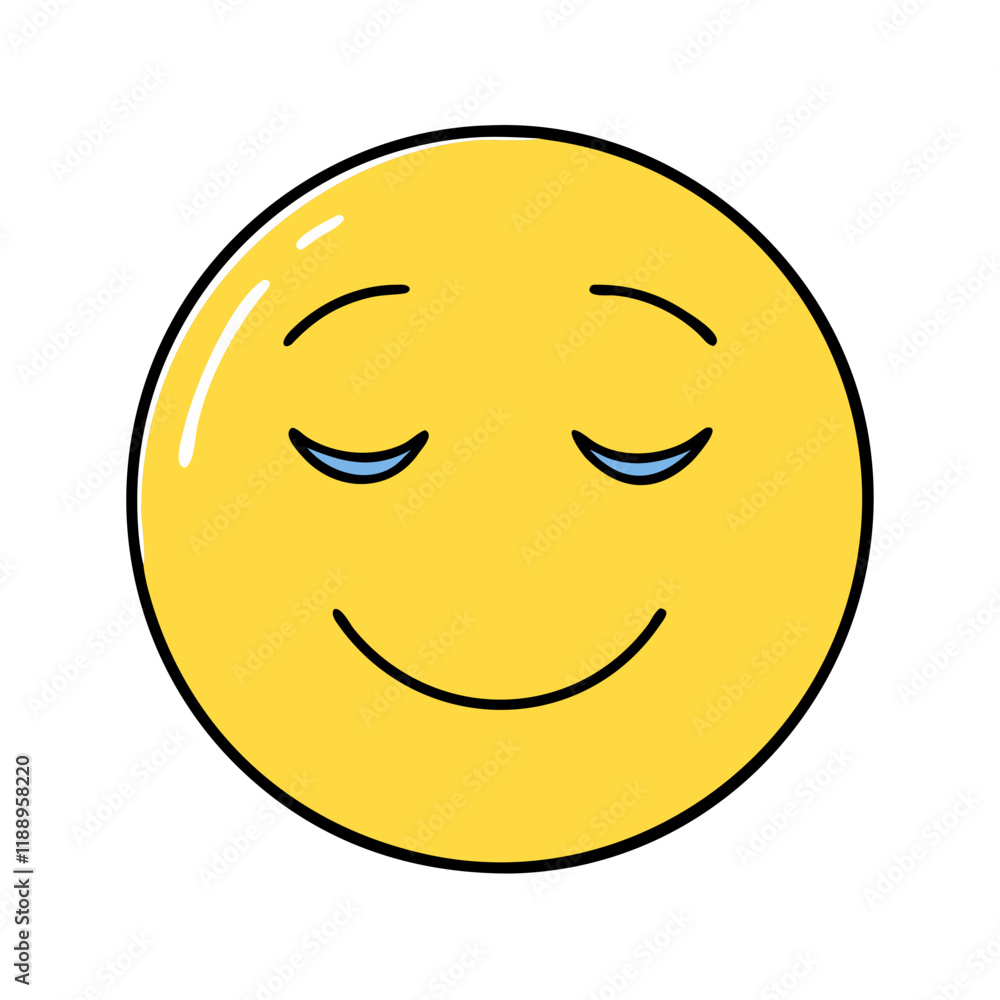 Fototapeta premium happy face with closed eyes icon