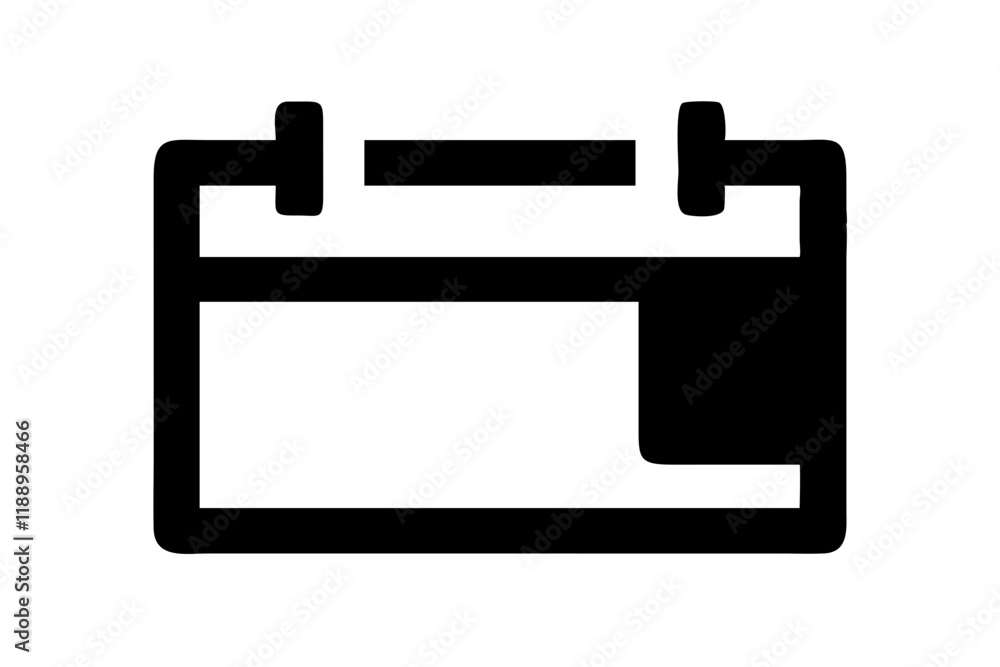 Calendar Silhouette Icon on Clean White Background Calendar Silhouette Icon on Clean White Background