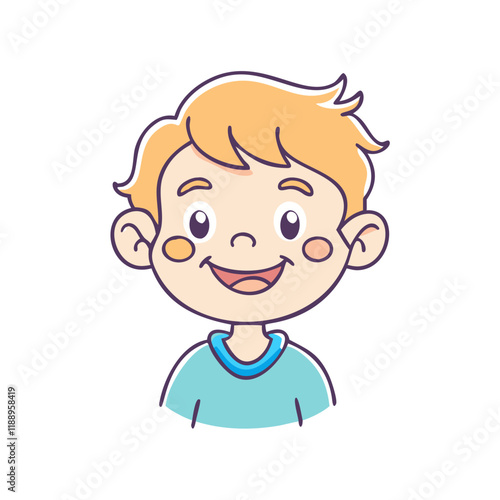 kid with big smile vector icon, kid with big smile vector illustration - simple illustration of kid with big smile, perfect for logos,and kid with big smile -themed designs. photo