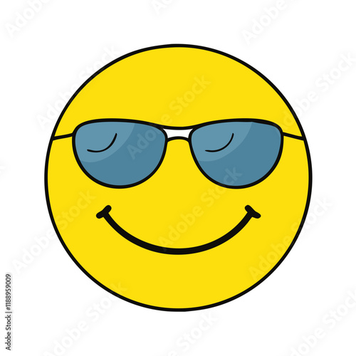 smiling face with sunglasses icon photo