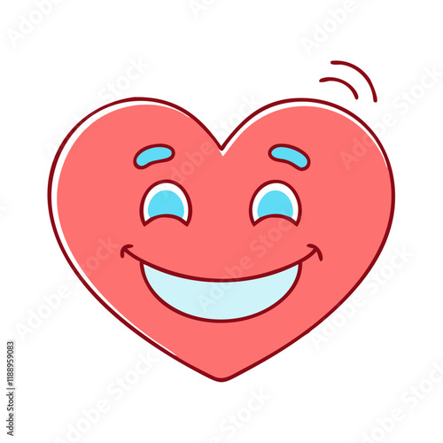 smiling heart vector icon, smiling heart vector illustration - simple illustration of smiling heart, perfect for logos,and smiling heart -themed designs. photo