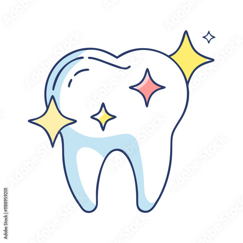 sparkly tooth vector icon, sparkly tooth vector illustration - simple illustration of sparkly tooth, perfect for logos,and sparkly tooth -themed designs. photo