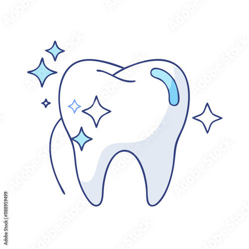 tooth with sparkle vector icon, tooth with sparkle vector illustration - simple illustration of tooth with sparkle, perfect for logos,and tooth with sparkle -themed designs. photo