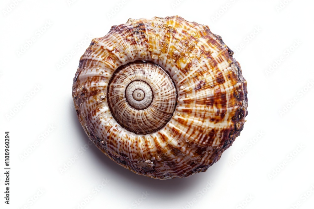 A beautifully textured, spiraled seashell, showcasing natural patterns and hues, perfect for decoration or study. A beautifully textured, spiraled seashell, showcasing natural patterns and hues, perfect for decoration or study.