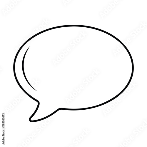 Minimalistic line art of a chat bubble, featuring clean, smooth outlines that form a rounded or rectangular speech balloon, often symbolizing communication or conversation.