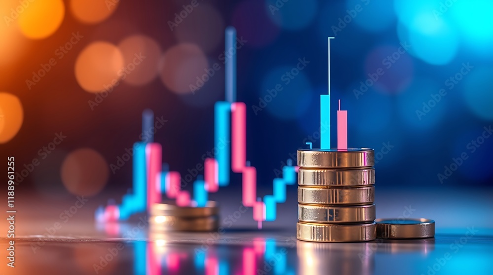 Dynamic Stock Market Candlestick Chart with Upward Trend Line - Financial Data Analysis Dynamic Stock Market Candlestick Chart with Upward Trend Line - Financial Data Analysis