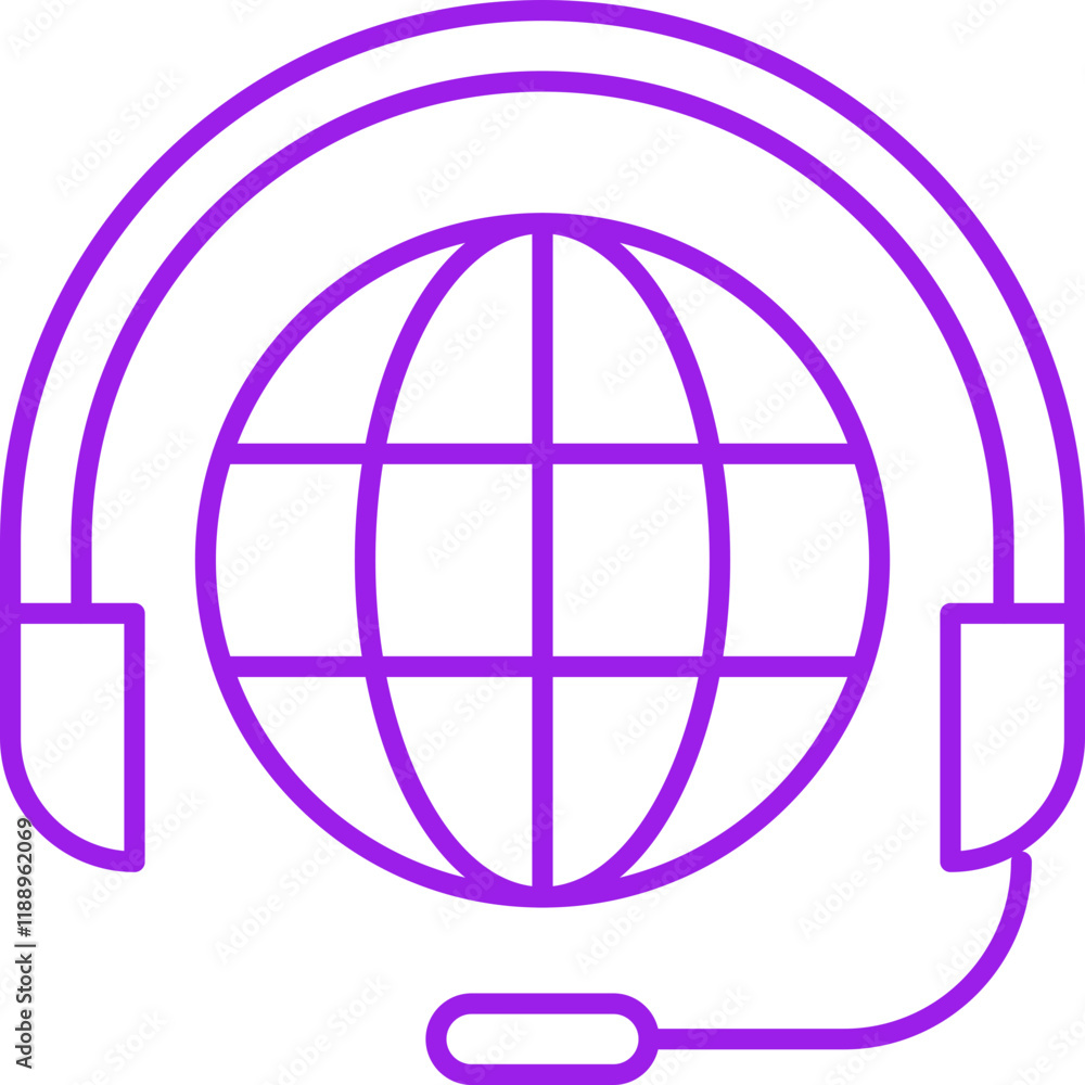 Worldwide Support icon single vector illustration Worldwide Support icon single vector illustration