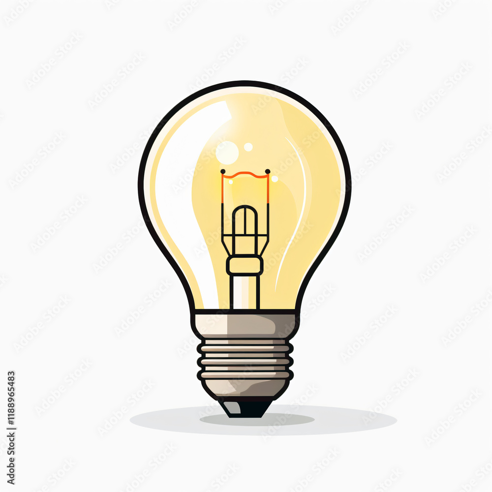 Modern LED Light Bulb with Two Arms - Simple Vector Illustration flat icon power Modern LED Light Bulb with Two Arms - Simple Vector Illustration flat icon power