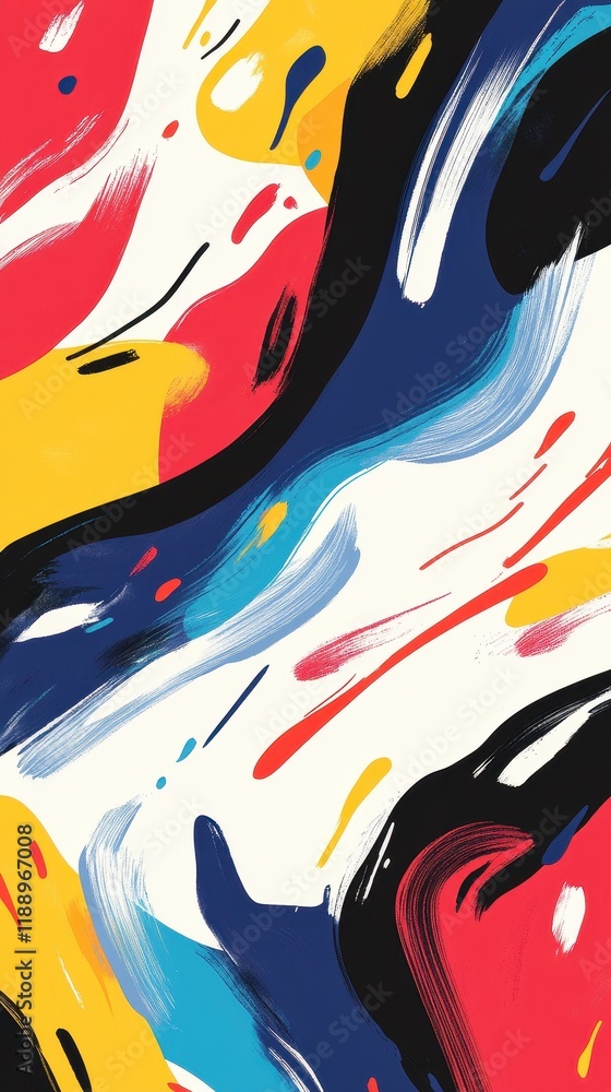 Fototapeta premium Abstract Colorful Swirls Paint Strokes Artwork