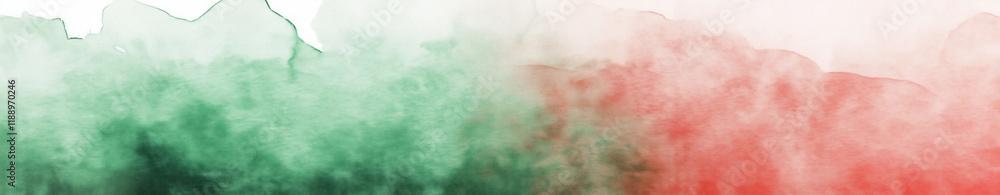 Abstract green and red watercolor gradient detail background banner with copy space Abstract green and red watercolor gradient detail background banner with copy space