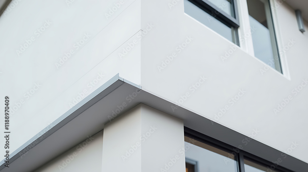 Modern Architectural Design: Sleek White Facade and Geometric Lines of a Contemporary Home Modern Architectural Design: Sleek White Facade and Geometric Lines of a Contemporary Home
