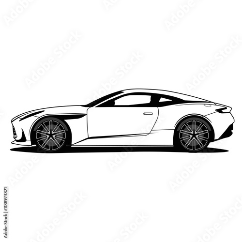 luxury vehicle black and white car vector