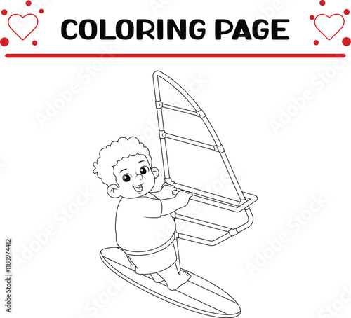 handsome man regatta coloring page for kids