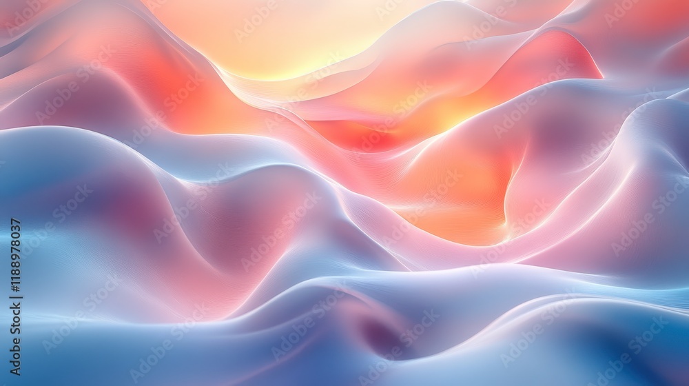 Abstract Background - Flowing Waves of Pastel Colors Abstract Background - Flowing Waves of Pastel Colors