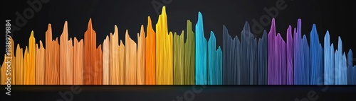 Colorful Abstract Soundwave Visualization with Vibrant Hues on a Dark Background photo