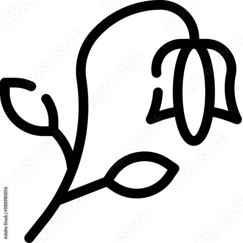 -_Bluebell, Flower, Bell-shaped, Nature, Garden line editable icon. Editable stroke. Vector illustration.