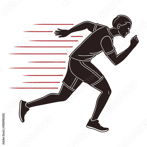 Silhouette of a runner showcasing speed and athleticism