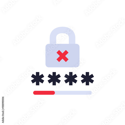 weak password icon with a lock