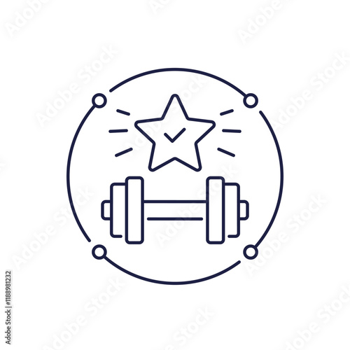 fitness goal line icon on white
