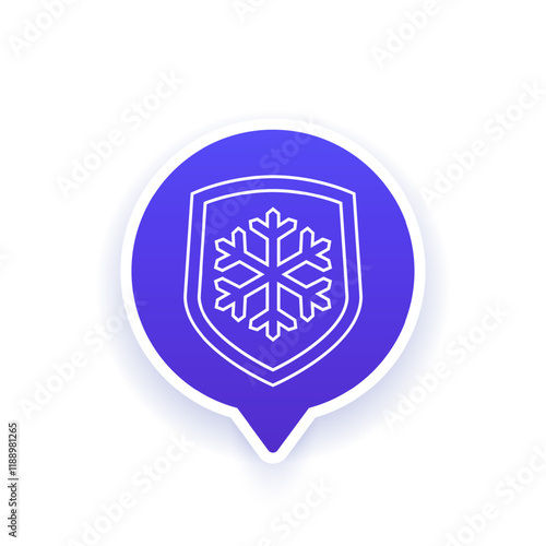 frost resistant icon, line vector design