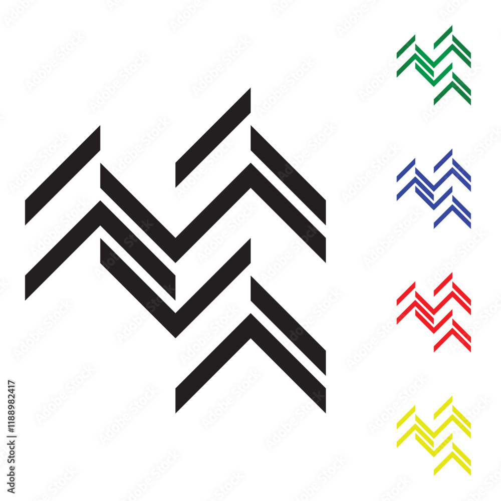 Modern Geometric Pattern: Bold Lines in Black and Vibrant Color Variations Modern Geometric Pattern: Bold Lines in Black and Vibrant Color Variations