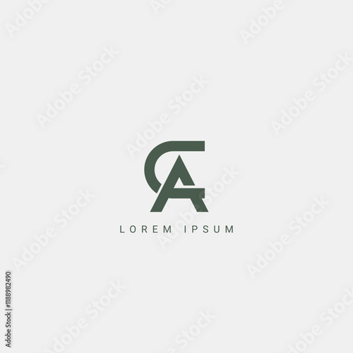 Alphabet CA AC Letter Modern Monogram Style Logo Design. Initial vector template