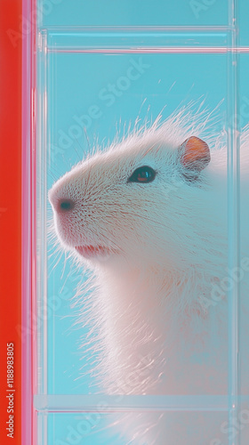 Dreamcore image of a Capybara with dreamy colors 