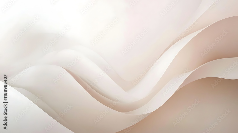 Obraz premium Abstract Beige Wave Pattern Soft Curves Design