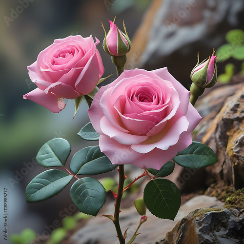 Closeup shot oflower, white background, rose - flower, pink color, beauty, photography, plant stem, beauty in nature, flower head, color image, nature, freshness, close-up, petaf a beautiful pink rose photo