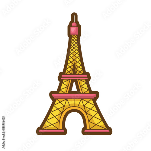 Iconic Eiffel Tower landmark against blue sky background. Suitable for travel brochures, posters, social media posts, and website banners