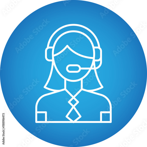 Call Center Agent icon single vector illustration