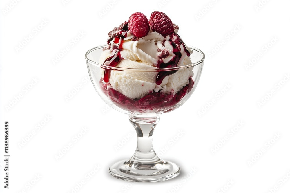 sundaes ice cream frozen dessert in tulip glass cup on white background cutout file. sundaes ice cream frozen dessert in tulip glass cup on white background cutout file.