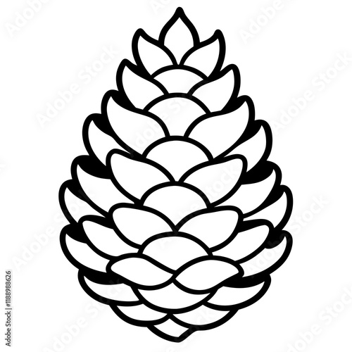 Modern Pine Cone Line Art for Vectors