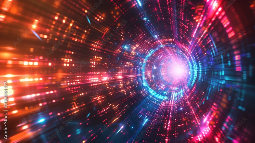 Abstract Digital Tunnel Wallpaper Abstract Digital Tunnel Wallpaper