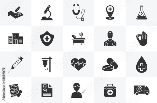 Medical symbol. Doctor, Medical nurse, Healthcare logo design set
