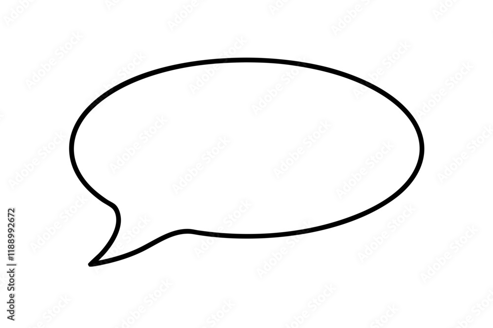 Creative Speech Bubble Clipart Silhouette Icon on Clean White Background Creative Speech Bubble Clipart Silhouette Icon on Clean White Background