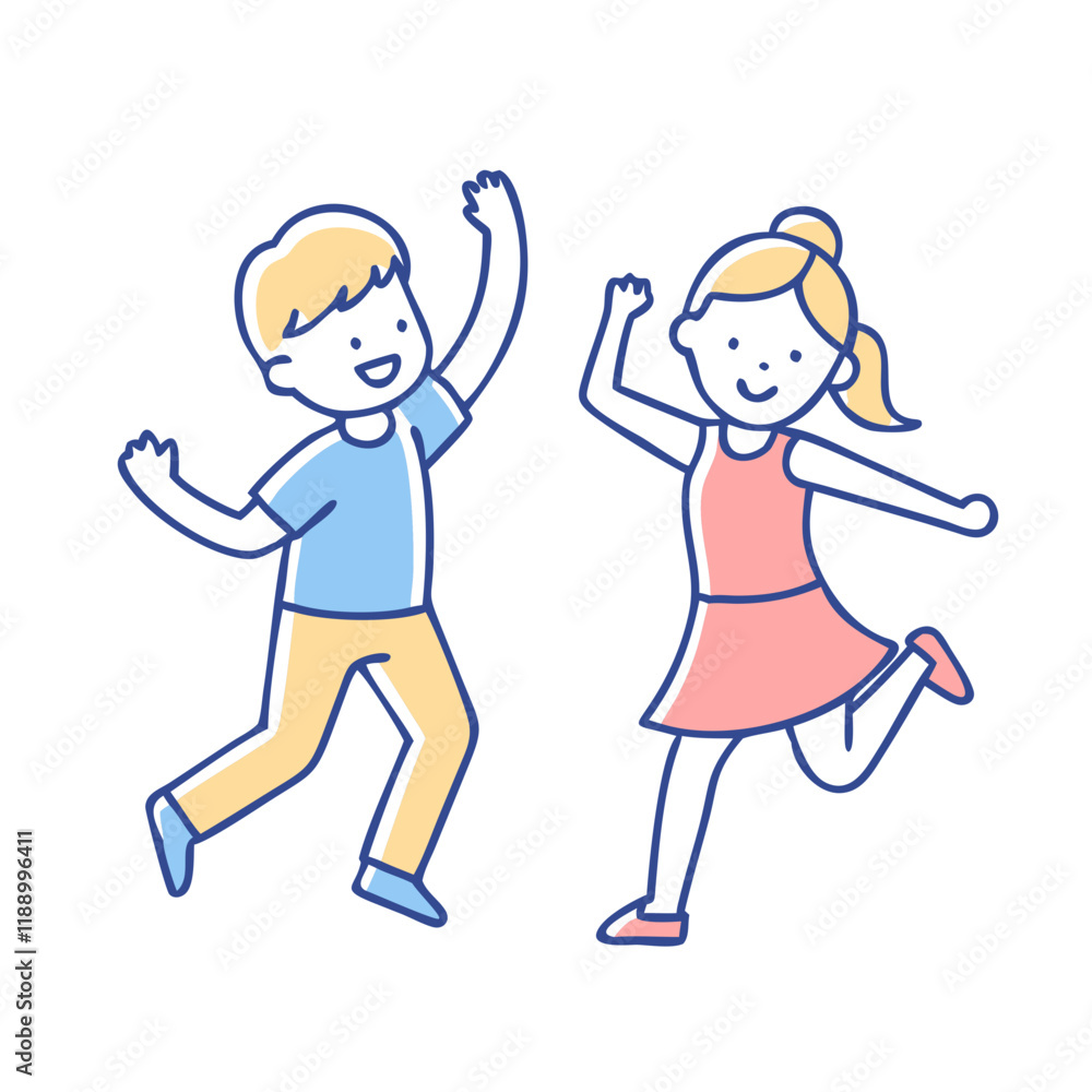 kids dancing vector icon, kids dancing vector illustration - simple illustration of kids dancing, perfect for logos,and kids dancing -themed designs. kids dancing vector icon, kids dancing vector illustration - simple illustration of kids dancing, perfect for logos,and kids dancing -themed designs.