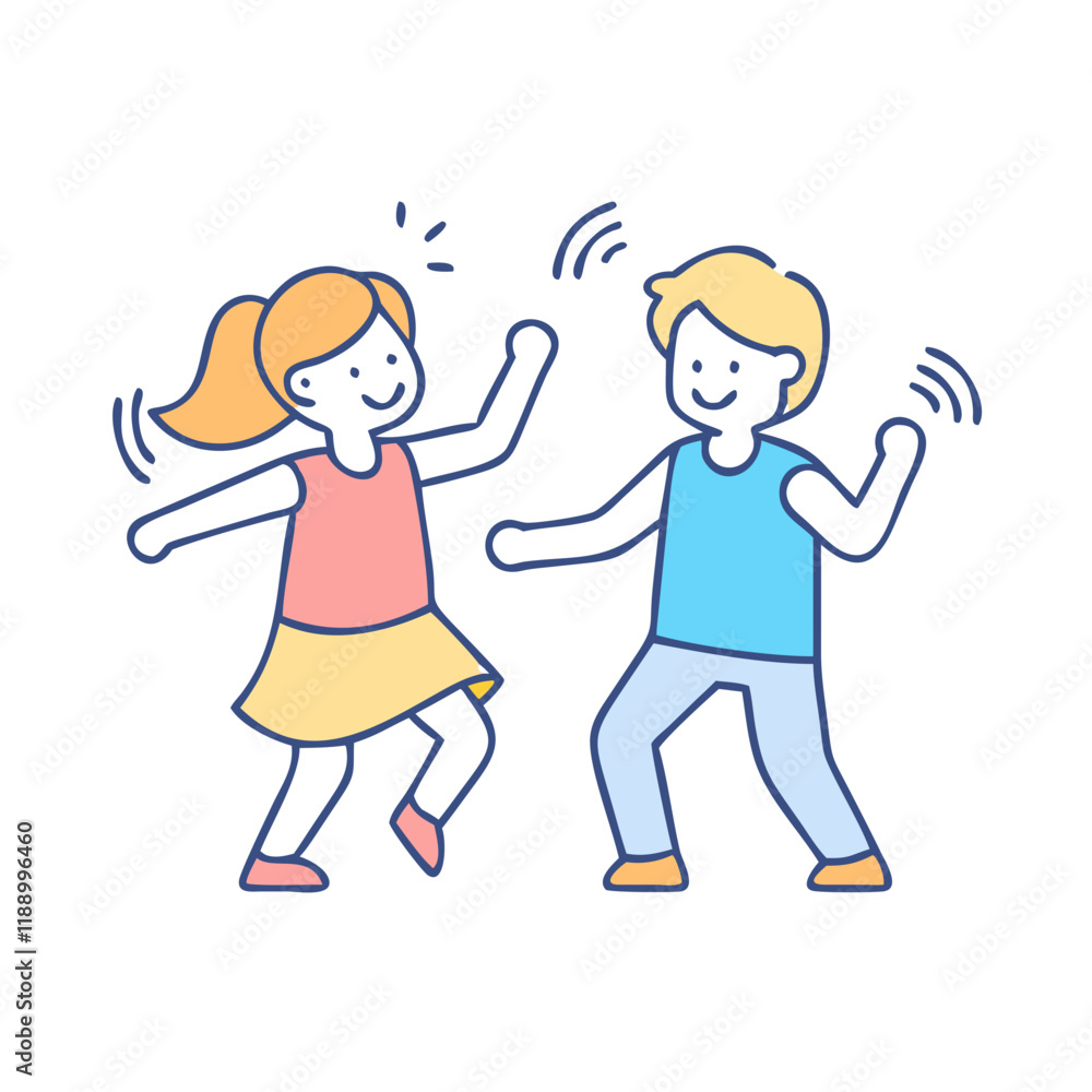 kids dancing vector icon, kids dancing vector illustration - simple illustration of kids dancing, perfect for logos,and kids dancing -themed designs. kids dancing vector icon, kids dancing vector illustration - simple illustration of kids dancing, perfect for logos,and kids dancing -themed designs.
