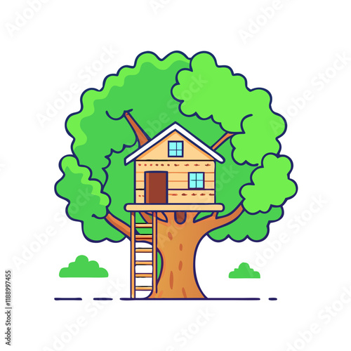 treehouse vector icon, treehouse vector illustration - simple illustration of treehouse, perfect for logos,and treehouse -themed designs.