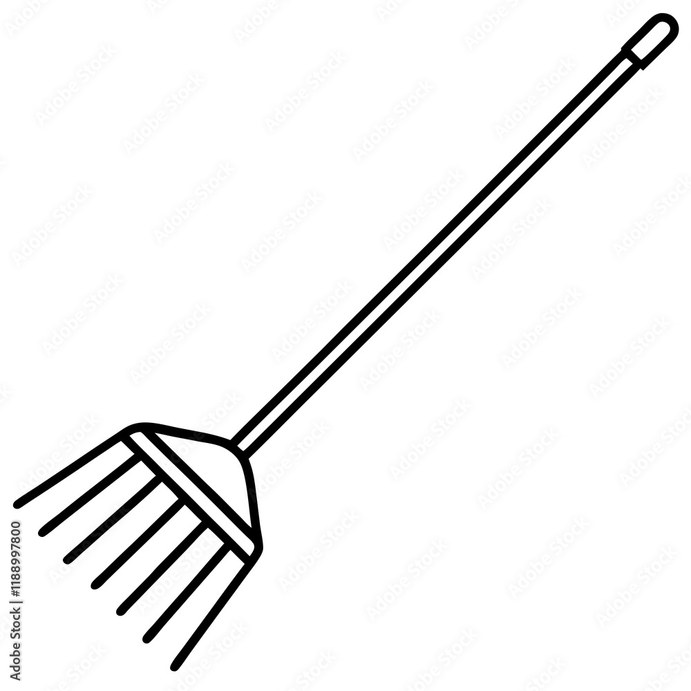 Abstract Rake Silhouette Line Art Abstract Rake Silhouette Line Art
