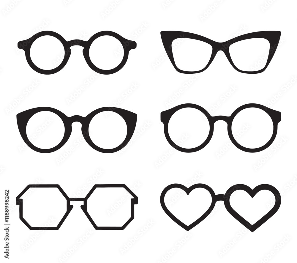 Retro collection of various eye glasses
Retro collection of various eye glasses