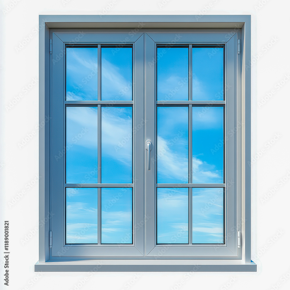 Fototapeta premium Modern minimalistic design of a sleek white window enhancing natural light in a contemporary home