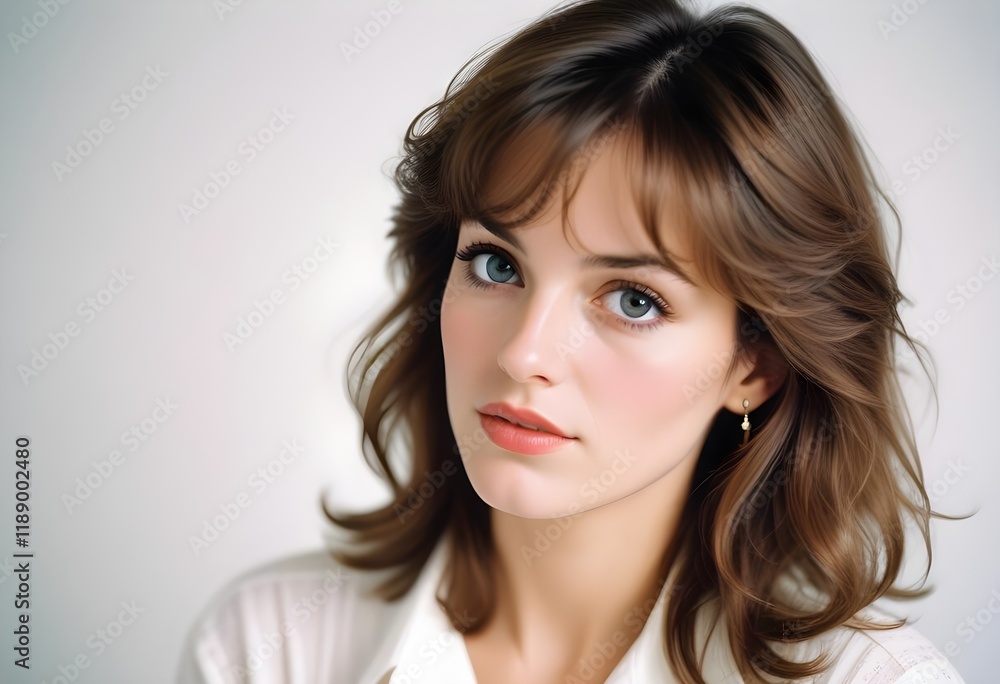 Woman in 1980s fashion on an isolated background Woman in 1980s fashion on an isolated background